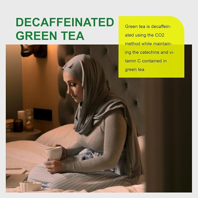 WT WEETEE Decaf Green Tea with Lemon Flavor, Decaffeinated Lemon Green Tea Bags 100 Count