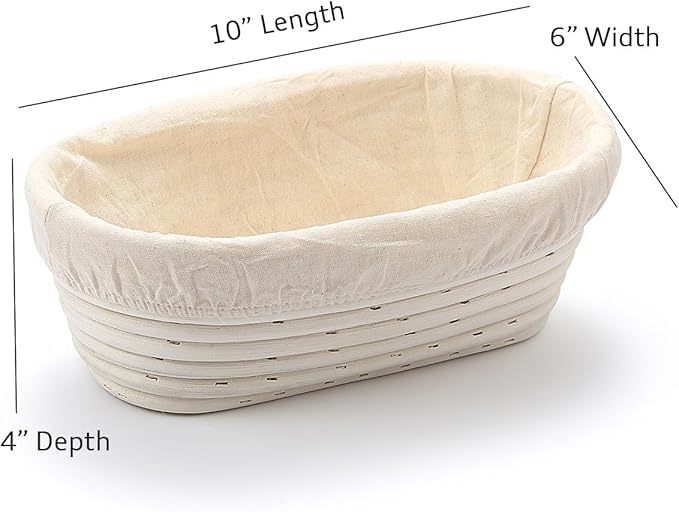 Saint Germain Bakery Premium Round Bread Banneton Basket with Liner - Perfect Brotform Proofing