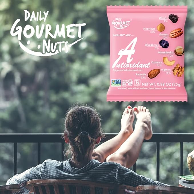 Daily Gourmet Nuts - Unsalted Mixed Nuts Snack Packs/Individually Wrapped Snacks/Nut Snacks/No