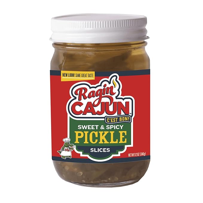 Spicy Sweet Pickle Slices 12 fl oz Ragin' Cajun (Pack of 4)