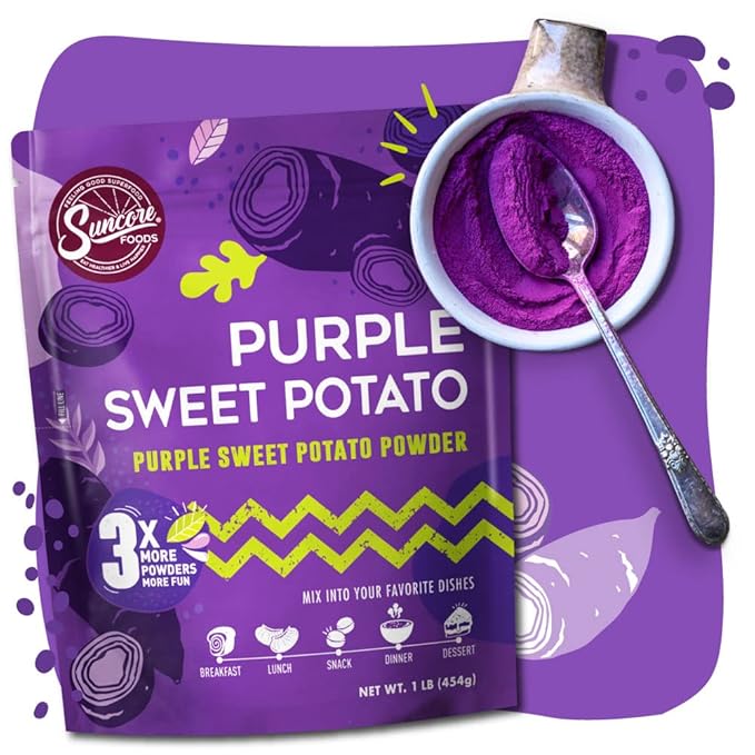 Suncore Foods Purple Sweet Potato Powder, Purple Food Coloring Powder, Gluten-Free, Non-GMO, 16oz