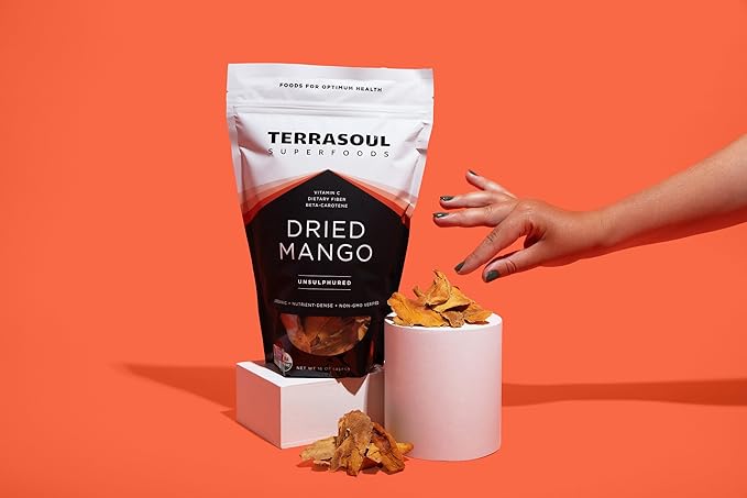 Terrasoul Superfoods Organic Dried Mango Slices, 16 Oz - Naturally Sweet & Tart | No-Added Sugar |