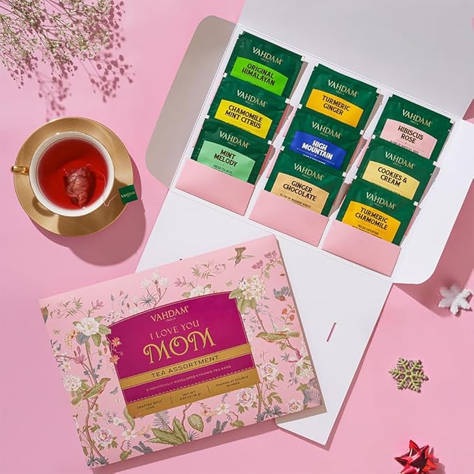 Limited Edition - Gifts for Mom | Assorted Tea Gift Set - 9 Tea Variety Pack | Long Leaf Pyramid