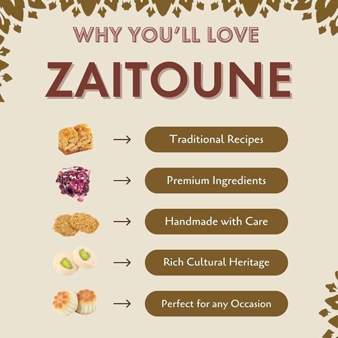 Zaitoune Premium Mini Mixed Cookies - 9 oz | Bite-Sized Date Maamoul, Barazek & Ghraybeh Cookie Mix