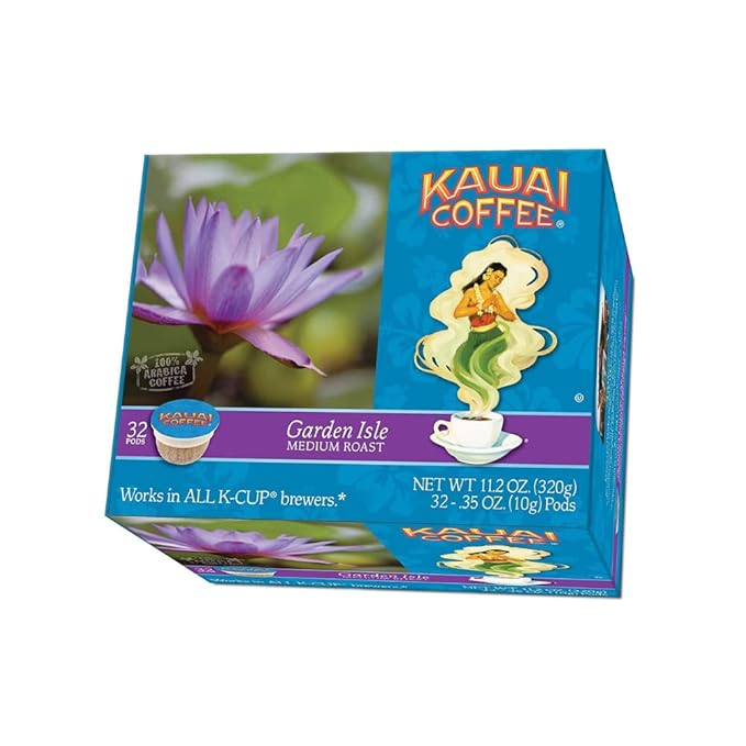 Kauai Coffee Pods Compatible with K-Cup Pods for Keurig Brewers – 20% Hawaiian Arabica – Medium
