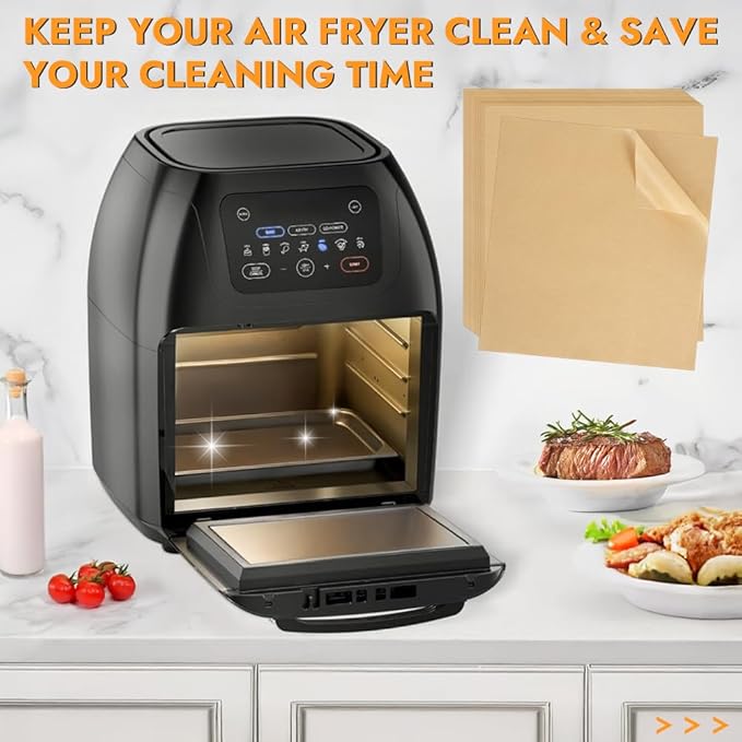 BYKITCHEN 9.4x8.7in Air Fryer Liners Compatible with 4-7QT Airfryer &CHEFMAN 10QT Multifunctional