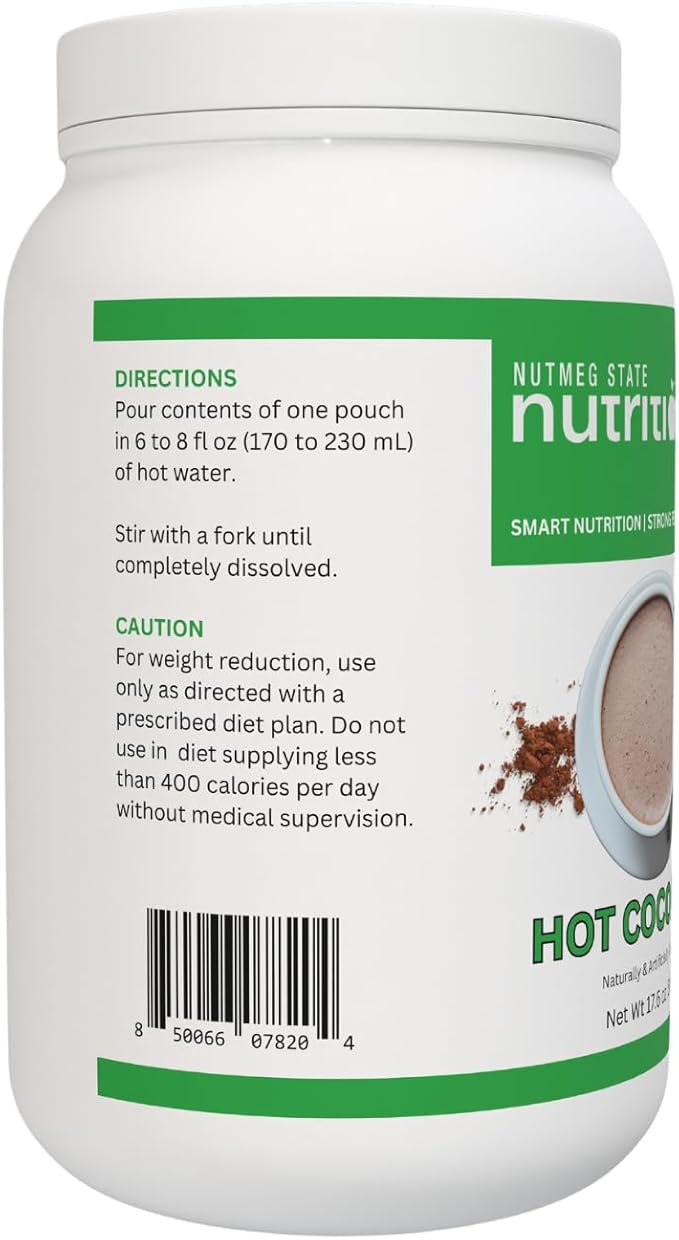 Nutmeg State Nutrition - High Protein Hot Cocoa Mix, Low Calorie Hot Chocolate Protein Drink, 15g