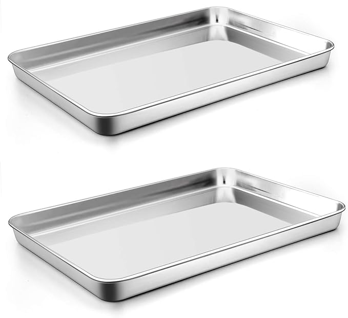P&P CHEF 16 Inch Baking Cookie Sheet, Oven Pan Tray Stainless Steel Sheet Pan for Kitchen, Oven