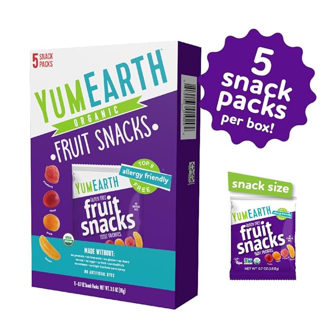 YumEarth Organic Assorted Flavor Fruit Snacks - Allergy Friendly (Top 9 Free), No Artificial Dyes