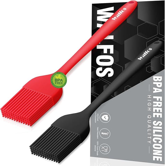 Walfos Silicone Basting Pastry Brush, Heat Resistant Small Basting Brush Set, Strong Steel Core and