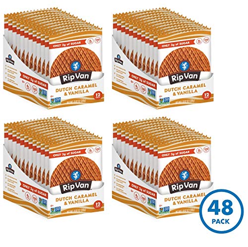 Rip Van Wafels Dutch Caramel & Vanilla Stroopwafels - Healthy Snacks - Non GMO- Keto Friendly