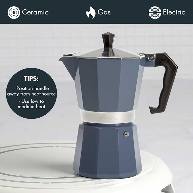 Primula Classic Stovetop Espresso and Coffee Maker, Moka Pot for Italian and Cuban Café Brewing