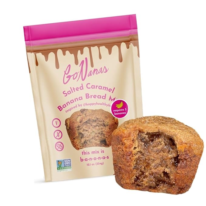 GoNanas Salted Caramel Oat Flour Banana Bread Mix, Suitable for Plant Based Vegan Diets, Gluten