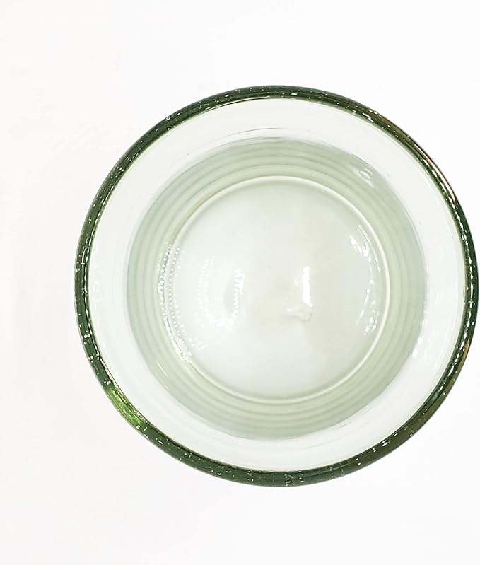 Clear 10 oz Tumblers (set of 6), Hand Blown Mexican Glassware, Recycled Glass Drinking Glasses