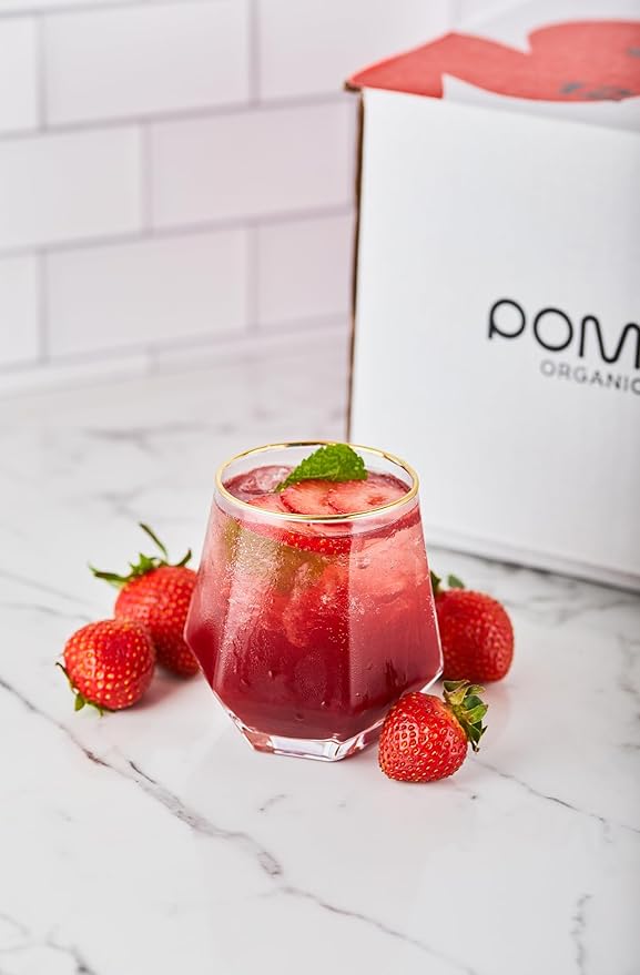 Pomona Organic Strawberry Juice (Pack of 12), Cold Pressed USDA Organic Juices with 100%
