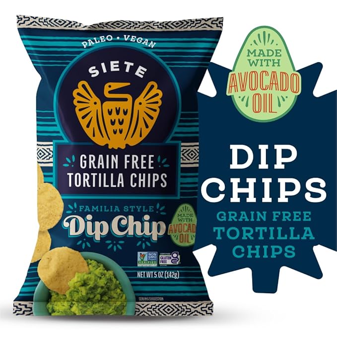 Siete Grain Free Tortilla Chips | Gluten Free Chips | Paleo & Vegan Snacks | Non GMO | Dip Chip, 5