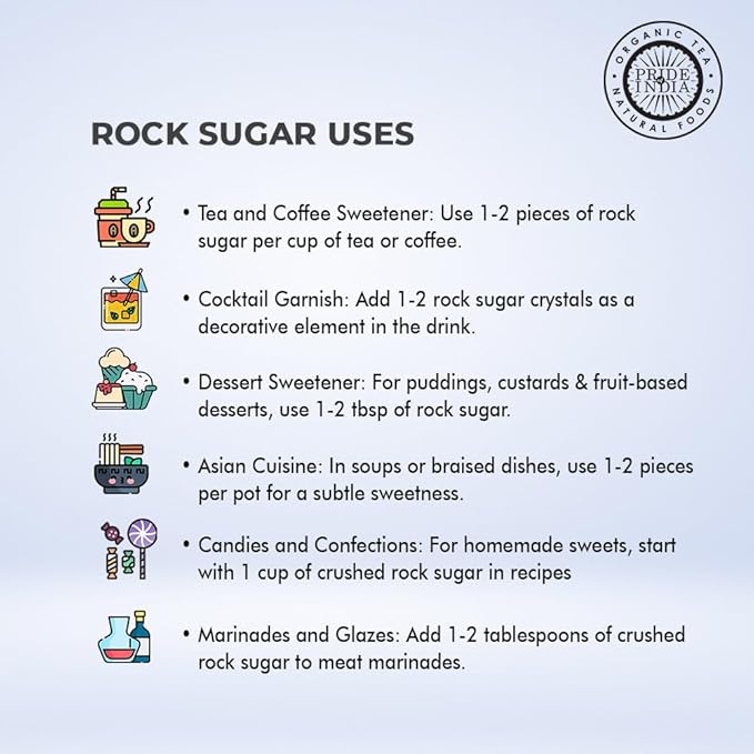 Pride Of India - Natural Crystal Rock Sugar Whole- 3.1 oz (88 gm) Dual Sifter Jar, Authentic Indian