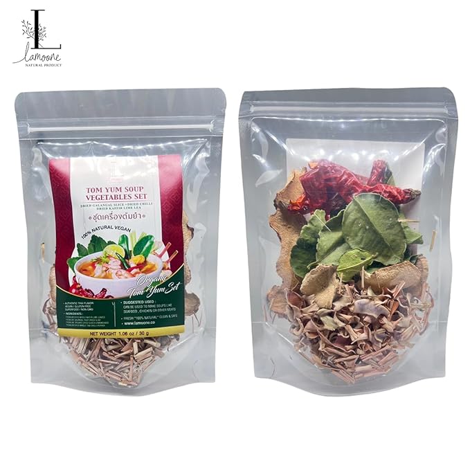 Thai Spice Mix for Tom Yum Soup, 30g, Makes 2-4 Servings, Chili, Galangal, Lemongrass, Lime Leaves