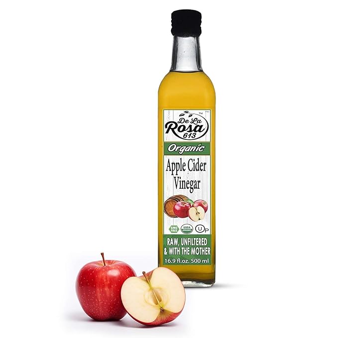 De La Rosa Organic Apple Cider Vinegar, Raw & Unfiltered with The Mother, Kosher for Passover