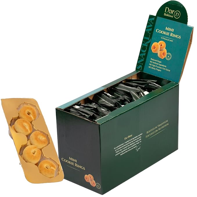 Snacklava Mini Cookie Rings - 20 Pack (10 Pieces per Pack) - No Artificial Colors or Preservatives