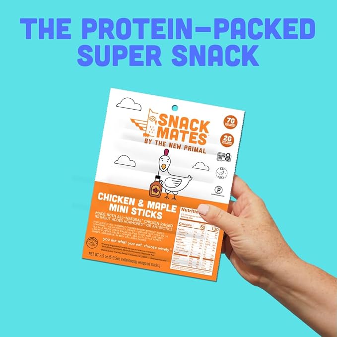 Snack Mates by New Primal Sampler Three Flavor Pack, Mini Chicken Sticks, High Protein and Low