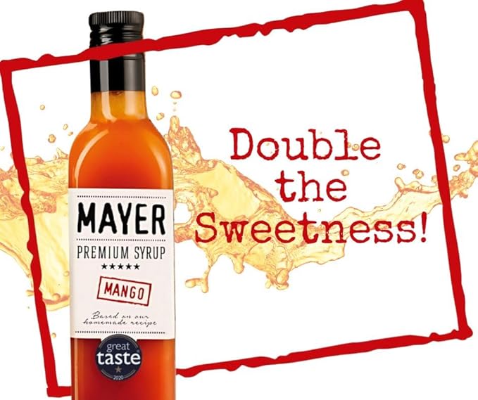 Mayer Premium Artisanal Mango Cocktail Syrup - Handcrafted in Hungary, Natural, Over 50% Real