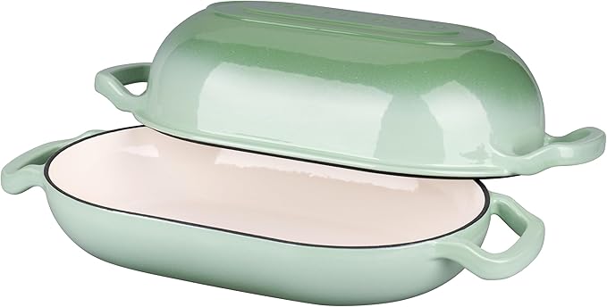 Enameled Cast Iron Sourdough Bread Oven, Dutch Oven, Loaf Cast Iron Bread Pan for Homemade Bread