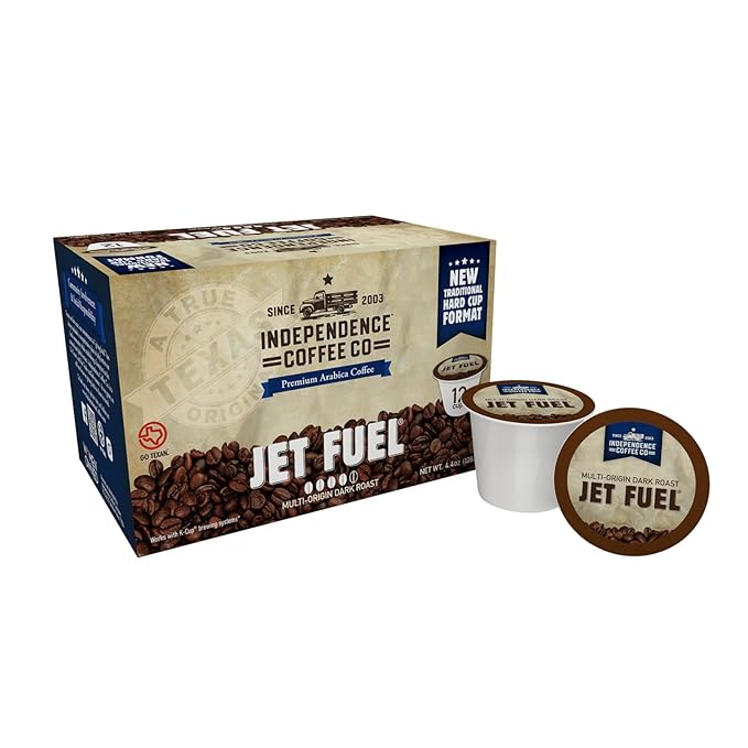 Independence Coffee Co. Jet Fuel Intense and Heavy Body, Dark Roast, Single Serve Coffee K Cup