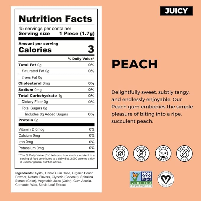 Refresh Gum, Xylitol, Natural, Sugar Free, Long Lasting, Plastic Free, Natural Flavors & Organic