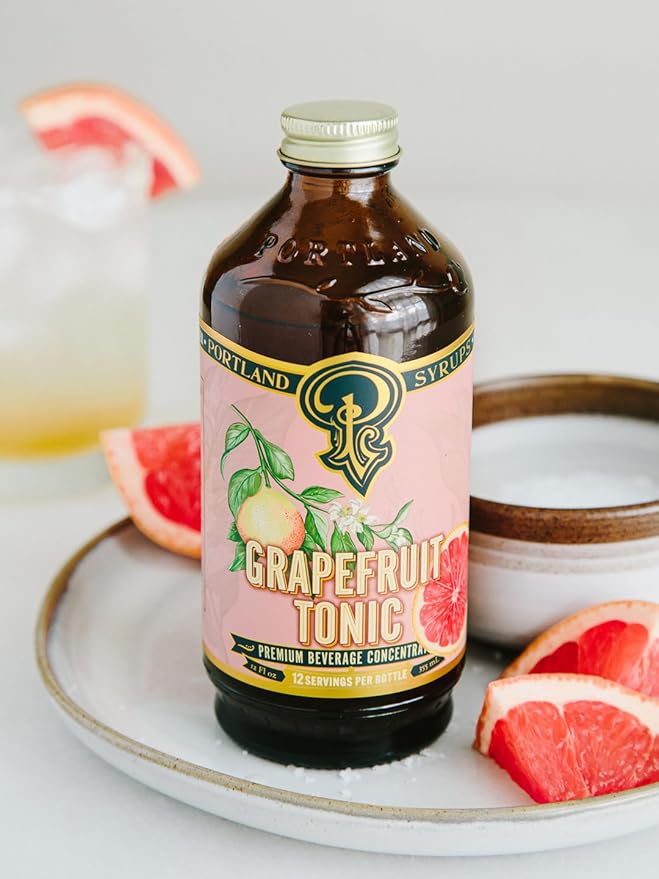Portland Syrups Grapefruit Tonic Syrup - Craft Delicious Cocktails, Mocktails, Tea, Soda, Coffee