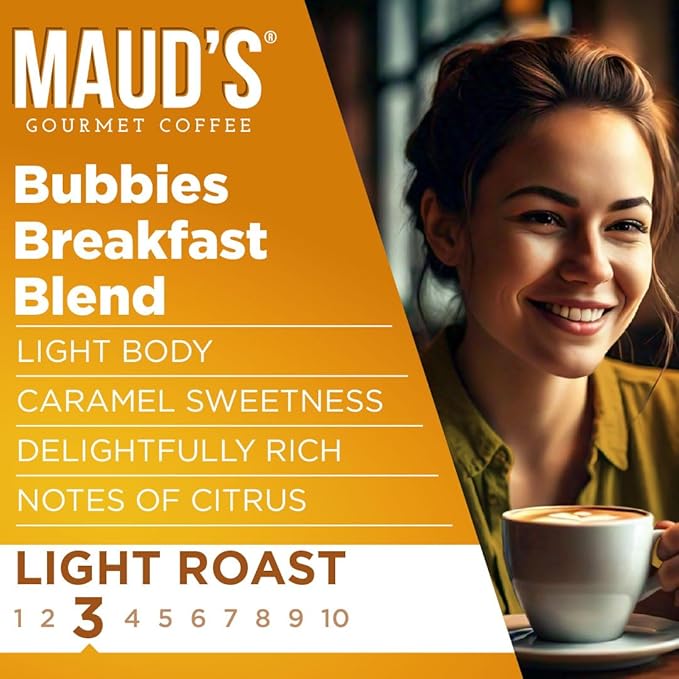 Maud's Breakfast Blend Coffee Pods, 18 ct, Light Roast Coffee in Recyclable Single Serve Pods