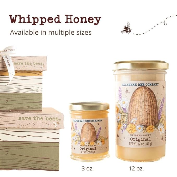 Savannah Bee Company Whipped Honey - All Natural Spreadable Honey