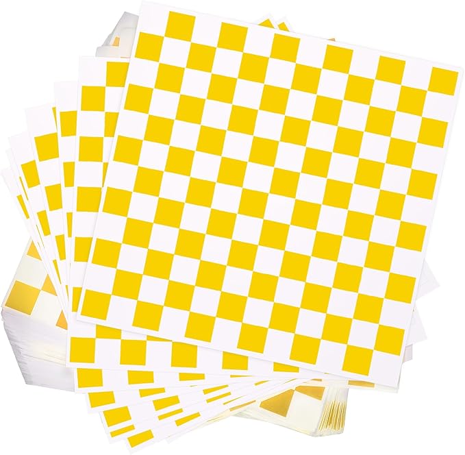Honeydak 600 Pcs Sandwich Wrapping Paper Sheet 15x15 Checkered Food Wax Sheets Parchment Burgers
