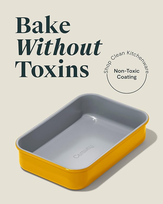 Caraway Nonstick 9??x 6.5??Small Rectangle Baking Pan ??Non-Toxic, PTFE & PFOA Free ??Aluminized