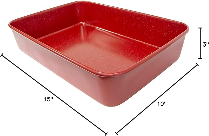 casaWare 15 x 10 x 3-Inch Ultimate Series Commercial Weight Ceramic Coated Non-Stick