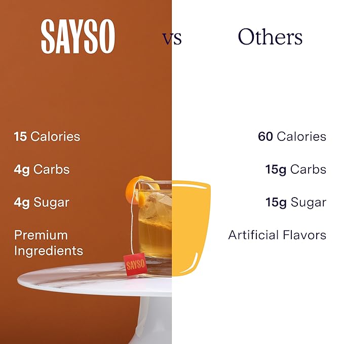 SAYSO Old Fashioned Original Craft Cocktail Tea Bag | Under 1 Min (With Bitters & Orange) | Steep