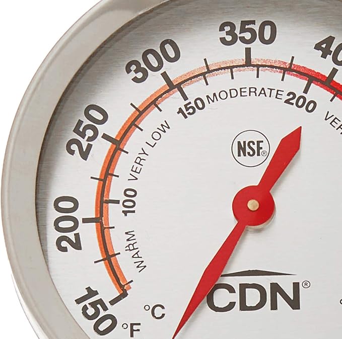 "CDN Oven Thermometer ProAccurate®, Easy-to-Read 2"" Dial, Stainless Steel Housing, Temperature