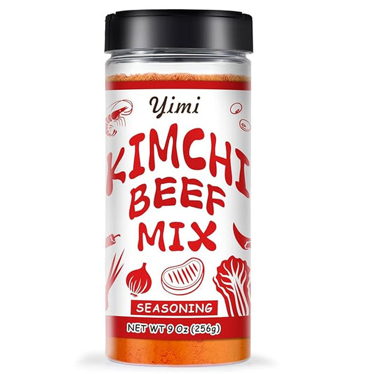 Yimi Kimchi and Beef Seasoning Mix, Spicy Flavor, Finely Ground Powder for Stew, Soup, Noodles