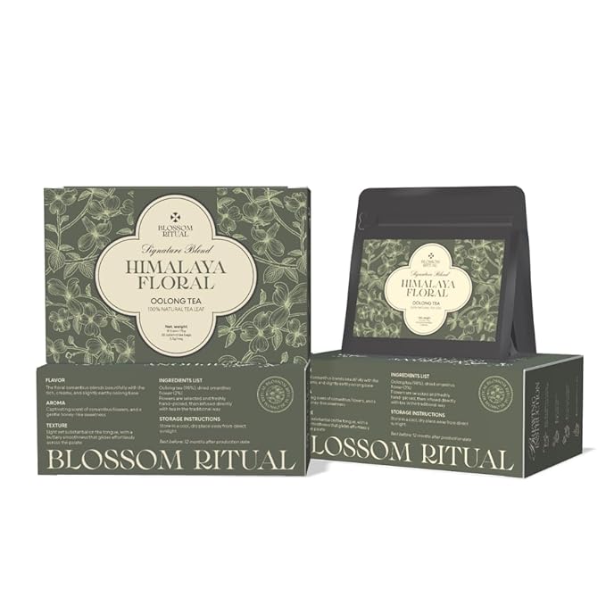 BLOSSOM RITUAL Himalayan Floral – Osmanthus Infused Oolong Loose Leaf – 20 Natural Based Pyramid
