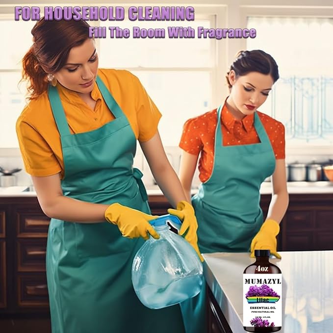 Lilac Essential Oil, Lilac Oil 4 Fl Oz 120ML for Diffuser Humidifier Yoga Cleaning DIY Candle Soap