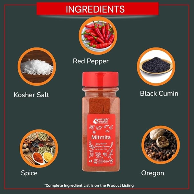 USimplySeason Mitmita Spice, 6oz - Fiery Ethiopian Blend for Meat & Lentils - All-Natural, Vegan