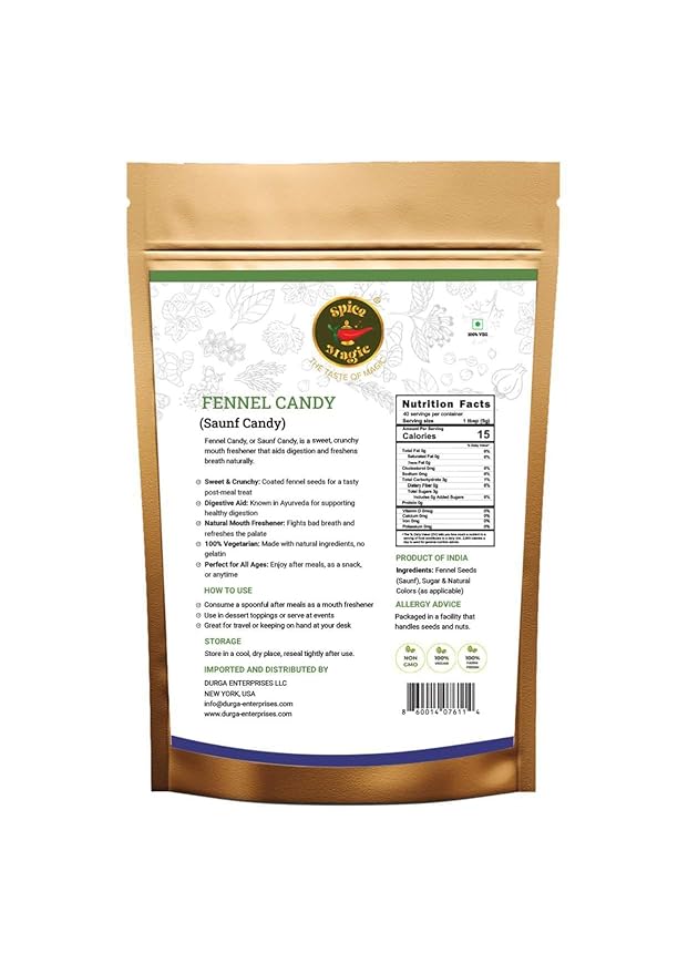 Spice Magic Fennel Candy ??7 oz (200g) | Sweet & Refreshing Mouth Freshener | Traditional Indian