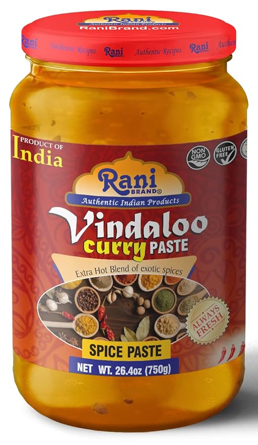 Rani Vindaloo Curry Cooking Spice Paste, Hot! 26.5oz (750g) Glass Jar ~ No Colors | All Natural |