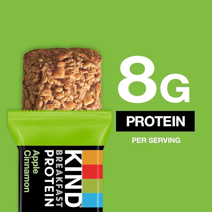 KIND Breakfast Protein, Healthy Snack Bar, Apple Cinnamon, Gluten Free Breakfast Bars, 8g Protein