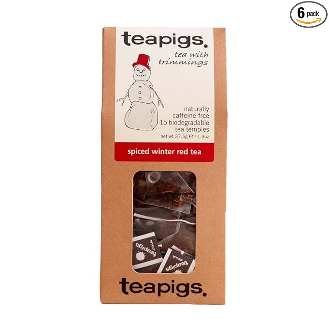 Teapigs Spiced Winter Red Tea, 1.3 oz, 15 Count (Pack of 6)