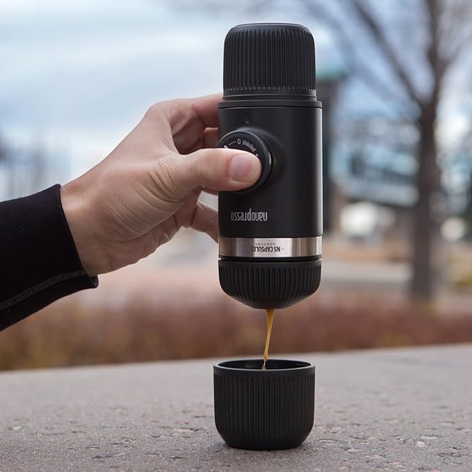 WACACO Nanopresso Portable Espresso Maker Bundled with NS Adapter, Compatible with NS Capsules and