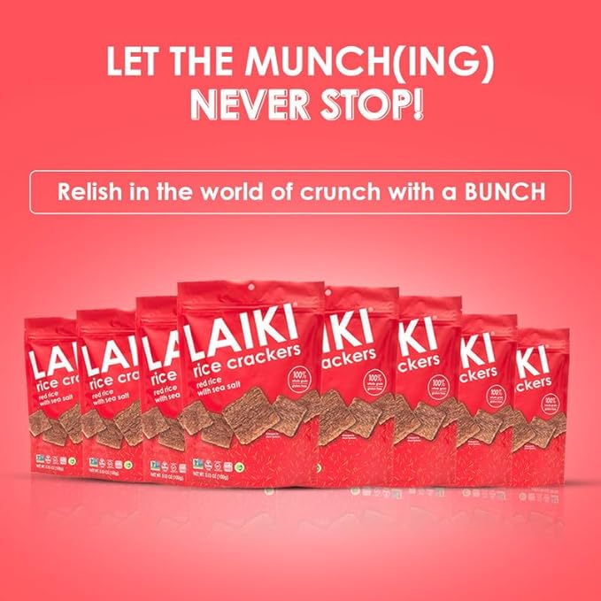 Rice Crackers - Gluten Free Snacks - Deliciously Light and Airy Crunch - Allergen-Friendly, Vegan
