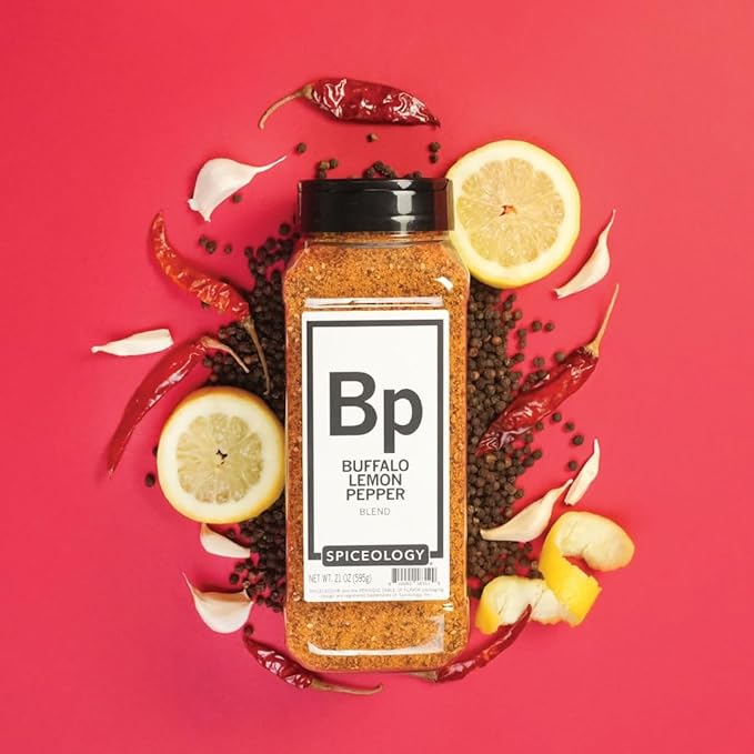 Spiceology ??Buffalo Lemon Pepper Seasoning ??Spicy & Tangy Spice Blend with Cracked Black Pepper