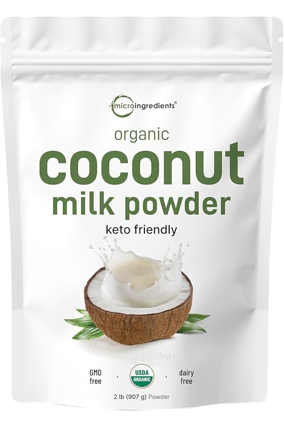 Micro Ingredients Organic Coconut Milk Powder, 2 Lb | Plant-Based Creamer for Coffee, Tea &