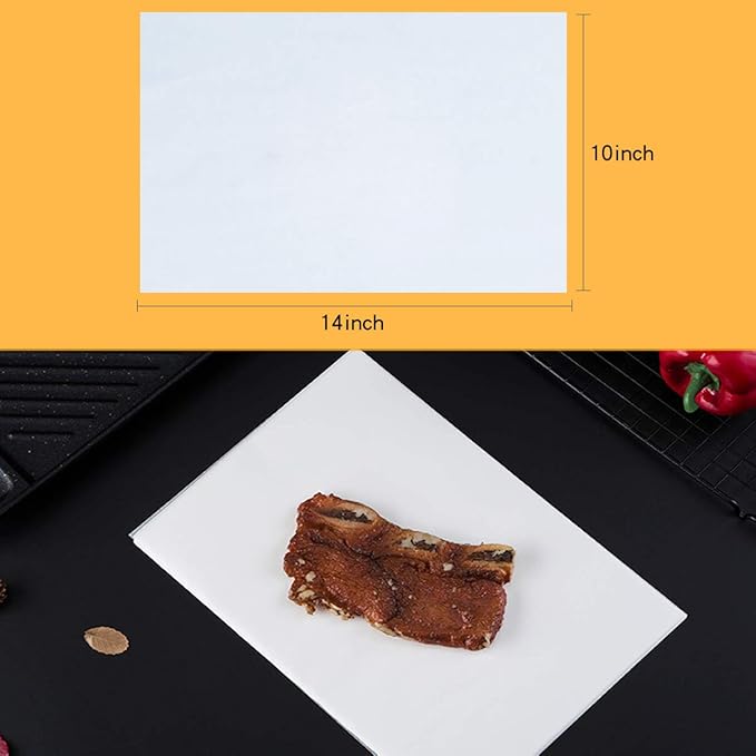 Parchment Sheets (200Pcs), 10 x 14 Inches Non-Stick Precut Baking Parchment Paper for Baking